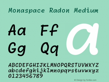 Monaspace Radon Medium Version 1.000 (Monaspace Radon)图片样张