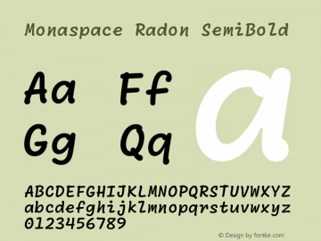 Monaspace Radon SemiBold Version 1.000 (Monaspace Radon)图片样张