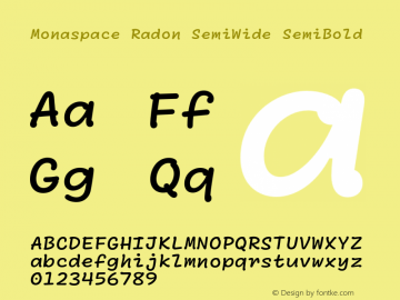 Monaspace Radon SemiWide SemiBold Version 1.000 (Monaspace Radon)图片样张