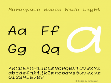 Monaspace Radon Wide Light Version 1.000 (Monaspace Radon)图片样张