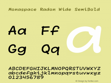 Monaspace Radon Wide SemiBold Version 1.000 (Monaspace Radon)图片样张