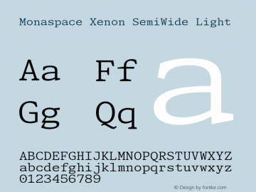 Monaspace Xenon SemiWide Light Version 1.000 (Monaspace Xenon)图片样张