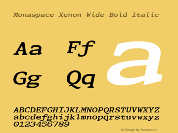 Monaspace Xenon Wide Bold Italic Version 1.000 (Monaspace Xenon)图片样张