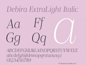 Debira-ExtraLightItalic Version 1.000图片样张