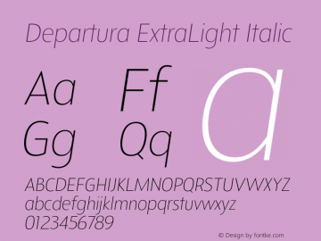 Departura-ExtraLightItalic Version 1.000图片样张