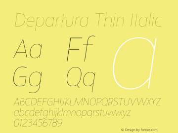 Departura-ThinItalic Version 1.000图片样张