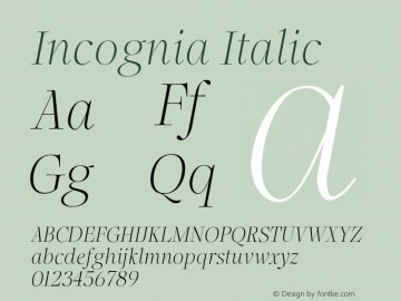 Incognia-Italic Version 1.000图片样张