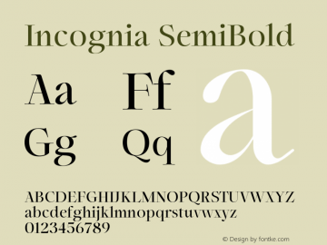 Incognia-SemiBold Version 1.000图片样张