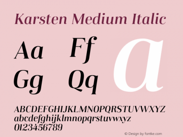 Karsten-MediumItalic Version 1.000图片样张