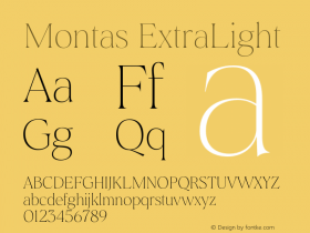 Montas-ExtraLight Version 1.001图片样张