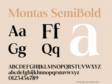 Montas-SemiBold Version 1.001图片样张