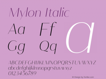 Mylon-Italic Version 1.000图片样张