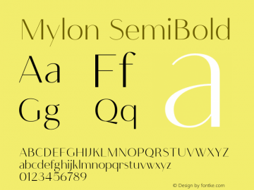 Mylon-SemiBold Version 1.000图片样张