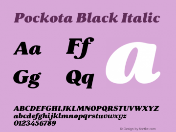 Pockota-BlackItalic Version 1.000图片样张