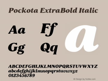 Pockota-ExtraBoldItalic Version 1.000图片样张