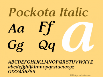 Pockota-Italic Version 1.000图片样张
