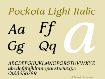 Pockota-LightItalic Version 1.000图片样张