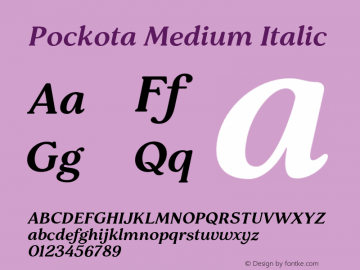 Pockota-MediumItalic Version 1.000图片样张