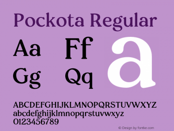 Pockota-Regular Version 1.000图片样张
