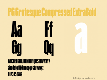 PG Grotesque Compressed ExtraBold Version 1.000;Glyphs 3.2 (3207)图片样张