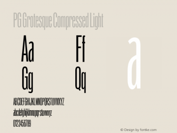 PG Grotesque Compressed Light Version 1.000;Glyphs 3.2 (3207)图片样张