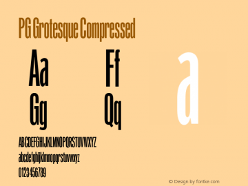 PG Grotesque Compressed Version 1.000;Glyphs 3.2 (3207)图片样张