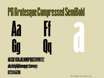 PG Grotesque Compressed SemiBold Version 1.000;Glyphs 3.2 (3207)图片样张