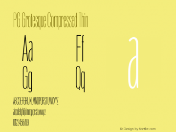 PG Grotesque Compressed Thin Version 1.000;Glyphs 3.2 (3207)图片样张