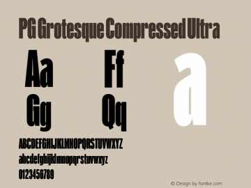 PG Grotesque Compressed Ultra Version 1.000;Glyphs 3.2 (3207)图片样张