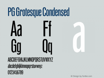 PG Grotesque Condensed Version 1.000;Glyphs 3.2 (3207)图片样张