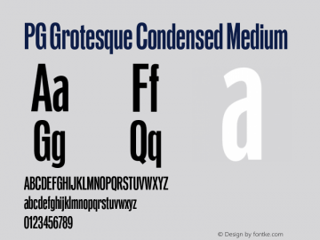 PG Grotesque Condensed Medium Version 1.000;Glyphs 3.2 (3207)图片样张