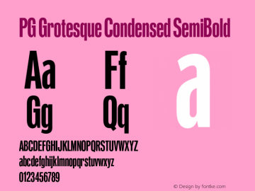 PG Grotesque Condensed SemiBold Version 1.000;Glyphs 3.2 (3207)图片样张