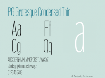 PG Grotesque Condensed Thin Version 1.000;Glyphs 3.2 (3207)图片样张