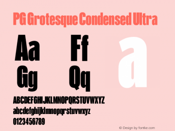 PG Grotesque Condensed Ultra Version 1.000;Glyphs 3.2 (3207)图片样张