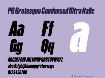 PG Grotesque Condensed Ultra Italic Version 1.000;Glyphs 3.2 (3207)图片样张
