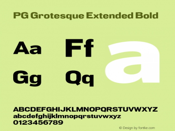 PG Grotesque Extended Bold Version 1.000;Glyphs 3.2 (3207)图片样张