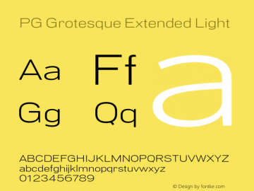 PG Grotesque Extended Light Version 1.000;Glyphs 3.2 (3207)图片样张