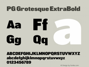 PG Grotesque ExtraBold Version 1.000;Glyphs 3.2 (3207)图片样张