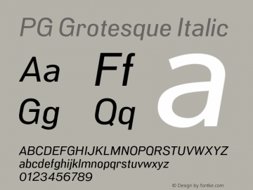 PG Grotesque Italic Version 1.000;Glyphs 3.2 (3207)图片样张