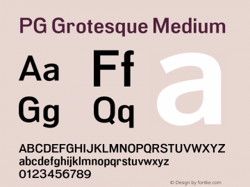 PG Grotesque Medium Version 1.000;Glyphs 3.2 (3207)图片样张