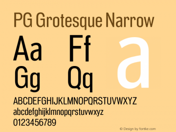 PG Grotesque Narrow Version 1.000;Glyphs 3.2 (3207)图片样张