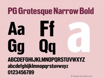 PG Grotesque Narrow Bold Version 1.000;Glyphs 3.2 (3207)图片样张