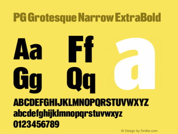 PG Grotesque Narrow ExtraBold Version 1.000;Glyphs 3.2 (3207)图片样张