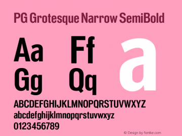 PG Grotesque Narrow SemiBold Version 1.000;Glyphs 3.2 (3207)图片样张