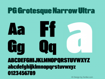 PG Grotesque Narrow Ultra Version 1.000;Glyphs 3.2 (3207)图片样张