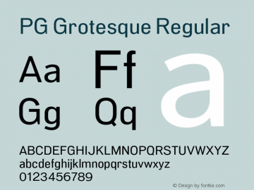 PG Grotesque Regular Version 1.000;Glyphs 3.2 (3207)图片样张