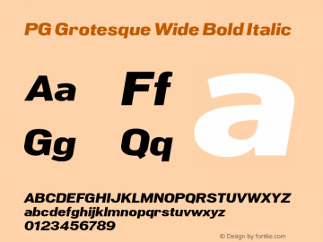 PG Grotesque Wide Bold Italic Version 1.000;Glyphs 3.2 (3207)图片样张