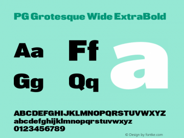 PG Grotesque Wide ExtraBold Version 1.000;Glyphs 3.2 (3207)图片样张