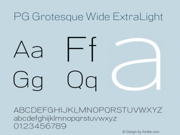 PG Grotesque Wide ExtraLight Version 1.000;Glyphs 3.2 (3207)图片样张