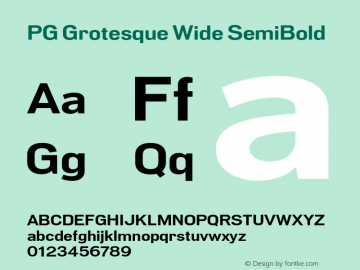 PG Grotesque Wide SemiBold Version 1.000;Glyphs 3.2 (3207)图片样张